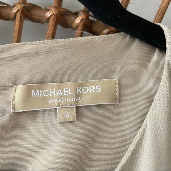 Michael Kors Collection Made in Italy khaki wool sheath dress Size 14 - Picture 8 of 10